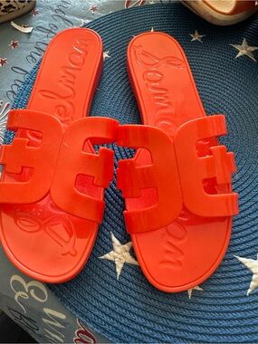 Sam Edelman Orange Jelly Slide Sandals